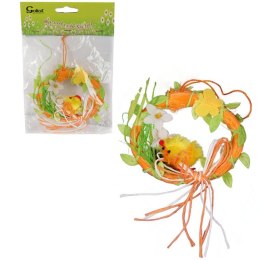 Kurczaczek w kółku zawieszka 9cm pomarańczowa