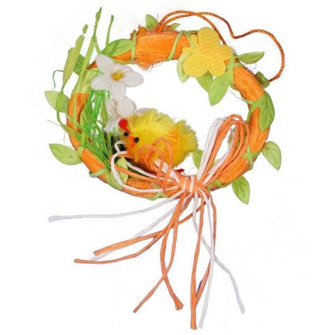 Kurczaczek w kółku zawieszka 9cm pomarańczowa