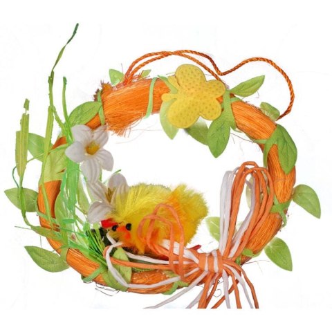 Kurczaczek w kółku zawieszka 9cm pomarańczowa