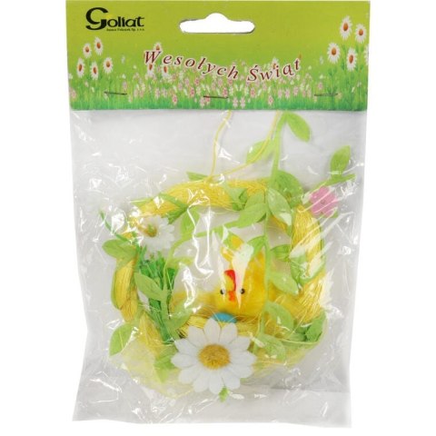 Kurczaczek w kółku zawieszka 9cm żółta