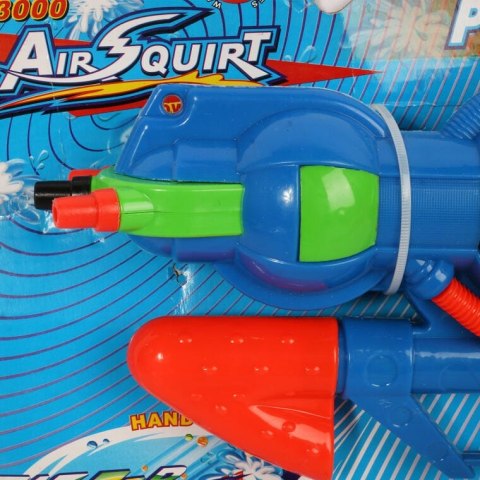 Niebieski Pistolet na Wodę 43cm z Odwróconym Pojemnikiem i Systemem Ciśnieniowym