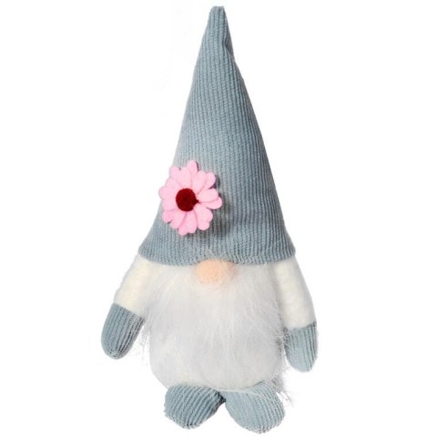 Niebieski Skrzat Wiosenny z Brodą 17 cm - Dekoracja Wielkanocna