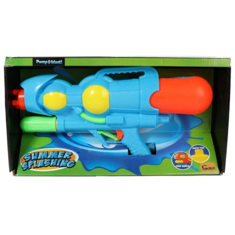 PISTOLET NA WODĘ ŚMIGUS-DYNGUS 37 cm NIEBIESKI Z REWERSYJNYM POJEMNIKIEM I SYSTEMEM CIŚNIENIA