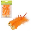 PTASZKI Z NATURALNYMI PIÓRKAMI DO STROIKÓW 2SZT 15CM POMARAŃCZOWE