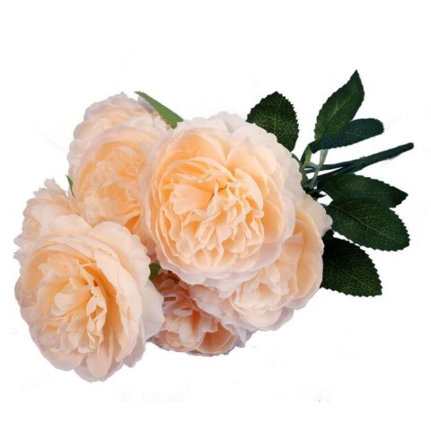 Piwonie sztuczne w kolorze kremowym, 7 sztuk, wysokość 36 cm