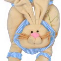 Pluszowy Zając Wielkanocny z Drewnianą Tabliczką - Zawieszka na Drzwi, Kolor Niebieski, 38 cm