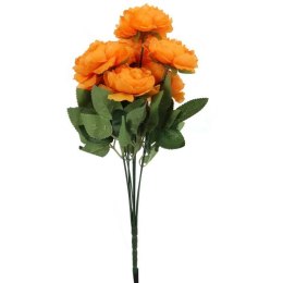 Pomarańczowy Bukiet 7 Sztucznych Piwonii 36cm o Realistycznym Wyglądzie