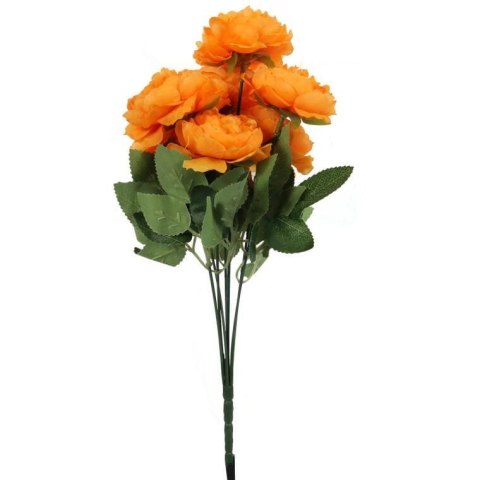 Pomarańczowy Bukiet 7 Sztucznych Piwonii 36cm o Realistycznym Wyglądzie