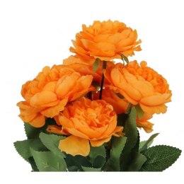 Pomarańczowy Bukiet 7 Sztucznych Piwonii 36cm o Realistycznym Wyglądzie