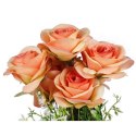 Pomarańczowy Bukiet Sztucznych Róż 45cm - Wiernie Odwzorowane Kwiaty