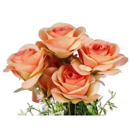 Pomarańczowy Bukiet Sztucznych Róż 45cm - Wiernie Odwzorowane Kwiaty