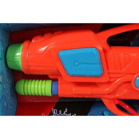 Pomarańczowy Pistolet na Wodę o Długości 38 cm z Innowacyjnym Systemem Mocowania Pojemnika i Ciśnienia