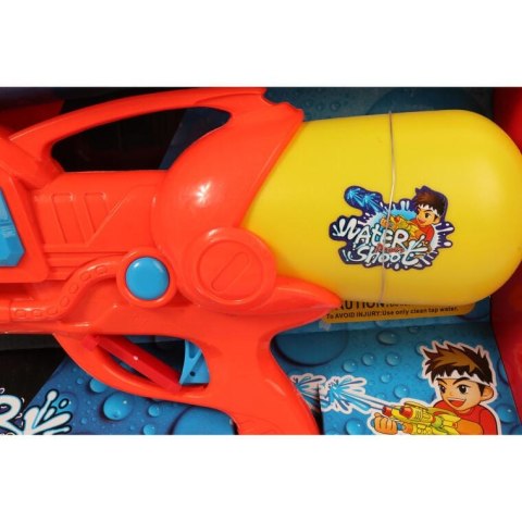 Pomarańczowy Pistolet na Wodę o Długości 38 cm z Innowacyjnym Systemem Mocowania Pojemnika i Ciśnienia
