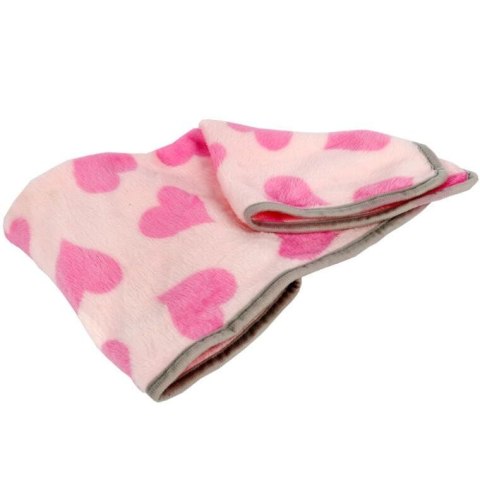 Różowy Kocyk dla Psa z Serduszkami - Trwałe Wykończenie