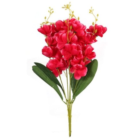 Storczyki Sztuczne w Bukiecie 5 Sztuk, 58cm, Kolor Ciemno Różowy - Wysokiej Jakości Dekoracja