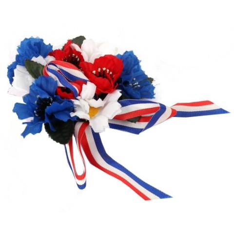 Stroik na świeczkę z chabrami i makami, 10cm, kolor niebieski.