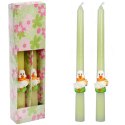 Świeczki Wielkanocne z Figurkami Kaczek 26cm, Białe, 2 szt.