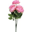 Sztuczne Piwonie w Bukiecie - 7 Sztuk, Kolor Różowy, Wysokość 36cm