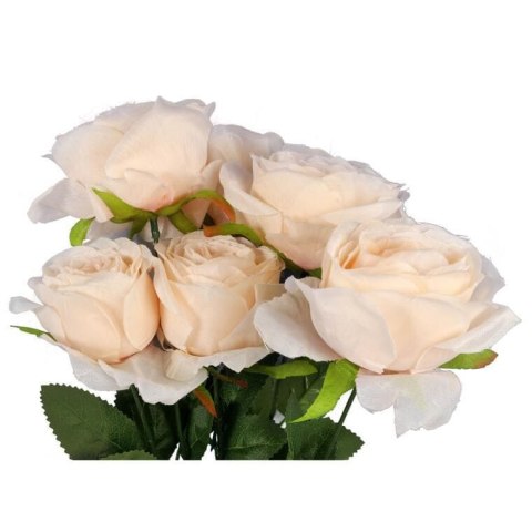 Sztuczny Bukiet 7 Kremowych Róż Wysokość 50cm - Dekoracja Wyglądająca jak Żywe Kwiaty