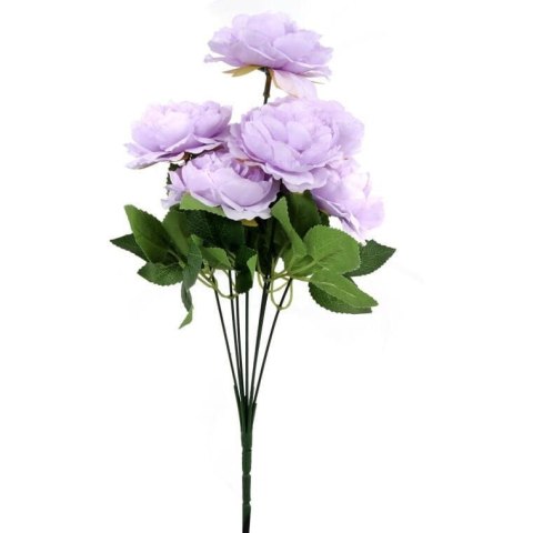 Sztuczny Bukiet 7 Piwonii Wrzosowy 36cm - Dekoracja Wysokiej Jakości