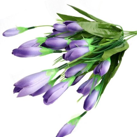 Sztuczny Bukiet Fioletowych Krokusów - 20 sztuk, 35 cm Wysokości