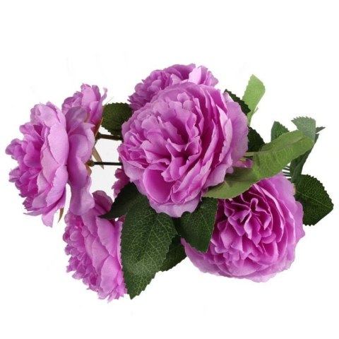 Sztuczny Bukiet Fioletowych Piwonii 36cm - Realistyczne Kwiaty Dekoracyjne