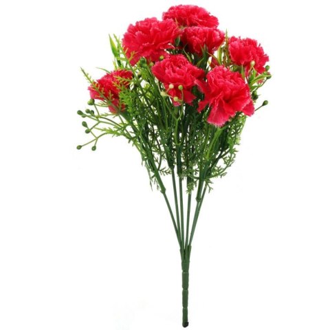 Sztuczny Bukiet Goździków w Odcieniu Ciemnego Różu - 7 Sztuk, 35cm