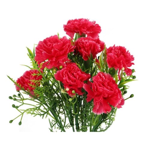 Sztuczny Bukiet Goździków w Odcieniu Ciemnego Różu - 7 Sztuk, 35cm