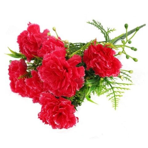 Sztuczny Bukiet Goździków w Odcieniu Ciemnego Różu - 7 Sztuk, 35cm