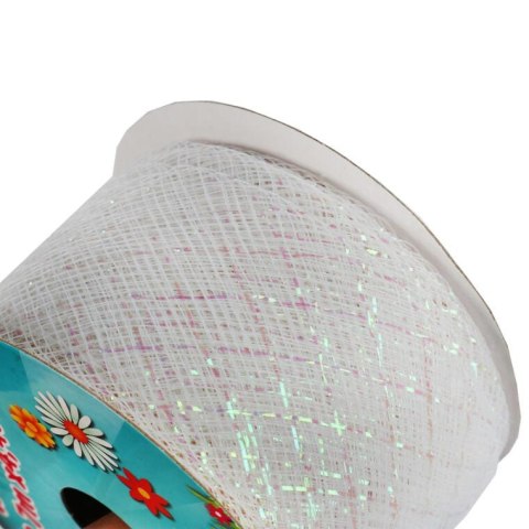 WSTĄŻKA DEKORACYJNA WIOSENNO-WIELKANOCNA BIAŁA 2,7M