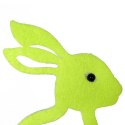 Wielkanocna Figurka - Zawieszka Zajączek z Pianki na Drewnianej Podstawce, Zielony, 13 cm