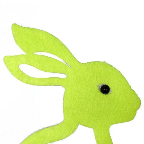 Wielkanocna Figurka - Zawieszka Zajączek z Pianki na Drewnianej Podstawce, Zielony, 13 cm