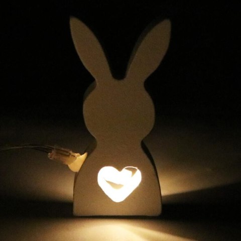 Wielkanocna Girlanda świetlna z Białymi Zającami LED 10 szt. na baterie, ozdoba do domu i ogrodu