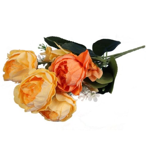 Wysokiej Jakości Bukiet 5 Sztucznych Piwonii w Kolorze Żółtym