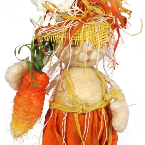 ZAJĄC Z SIZALU DEKORACJA WIELKANOCNA 55CM POMARAŃCZOWY