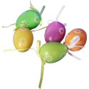 Zestaw 10 Kolorowych Jajek Wielkanocnych do Zawieszania 4,5 cm