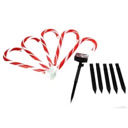 Zestaw 5 Solarne Lampki-Świecące Laski LED do Ogródka, Ciepły Biały Kolor