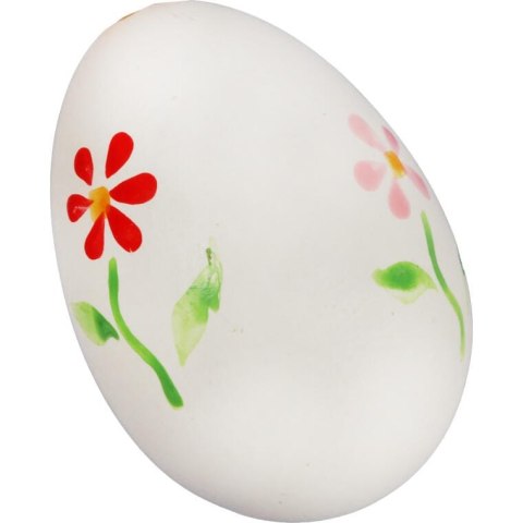 Zestaw Białych, Plastikowych Jajek Wielkanocnych do Zawieszenia - 6 sztuk, 6 cm