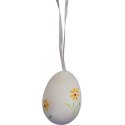 Zestaw Białych, Plastikowych Jajek Wielkanocnych do Zawieszenia - 6 sztuk, 6 cm
