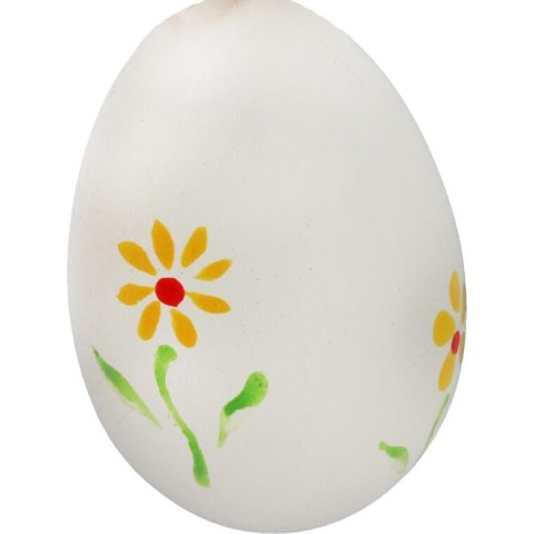 Zestaw Białych, Plastikowych Jajek Wielkanocnych do Zawieszenia - 6 sztuk, 6 cm