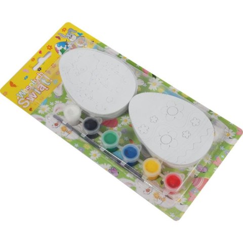 Zestaw Kreatywny do Malowania Pisanek Wielkanocnych - 4 sztuki, Farby Pastelowe, Pędzelek