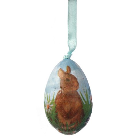 Zestaw Wielkanocnych Jajek Zawieszek z Motywem Zajączka - 12 sztuk, 6 cm