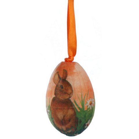 Zestaw Wielkanocnych Jajek Zawieszek z Motywem Zajączka - 12 sztuk, 6 cm