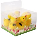 Zestaw Zabawnych Kurczaków z Muszkami - Dekoracje Wielkanocne 6cm, 6szt