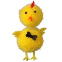 Zestaw Zabawnych Kurczaków z Muszkami - Dekoracje Wielkanocne 6cm, 6szt