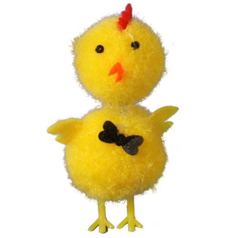 Zestaw Zabawnych Kurczaków z Muszkami - Dekoracje Wielkanocne 6cm, 6szt