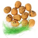 Zestaw dekoracyjnych jajek wielkanocnych styropianowych w sizalowym odcieniu brązu, 12 sztuk, 2,5 cm