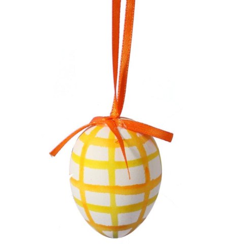 Zestaw świątecznych zawieszek - pomarańczowe jajka wielkanocne, 6 sztuk, 7cm.
