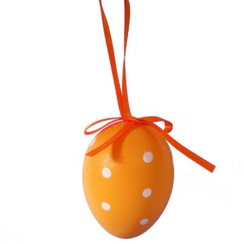Zestaw świątecznych zawieszek - pomarańczowe jajka wielkanocne, 6 sztuk, 7cm.