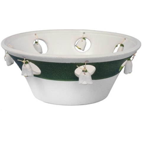 Zielona Ceramiczna Miseczka Wiosenna z Zawieszonymi Kwiatkami